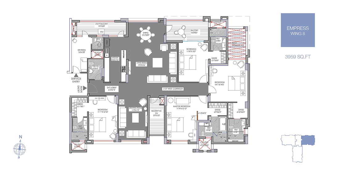 Wing 8- 3,959 sq.ft